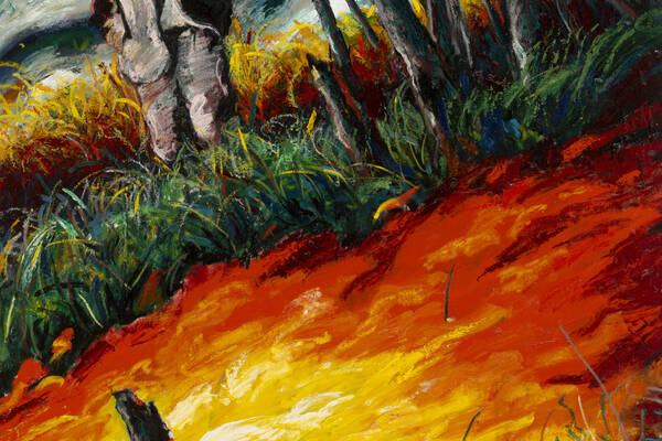 A Fragment of Paul Sierra's painting, "Harvest"