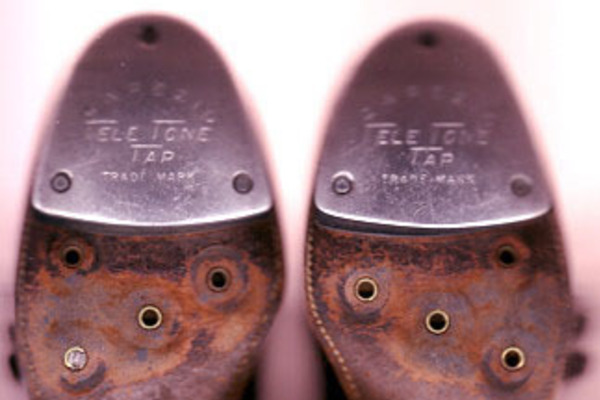 An image of the tops of tap shoes