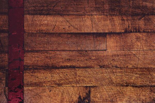 Image of much-used wooden table-top