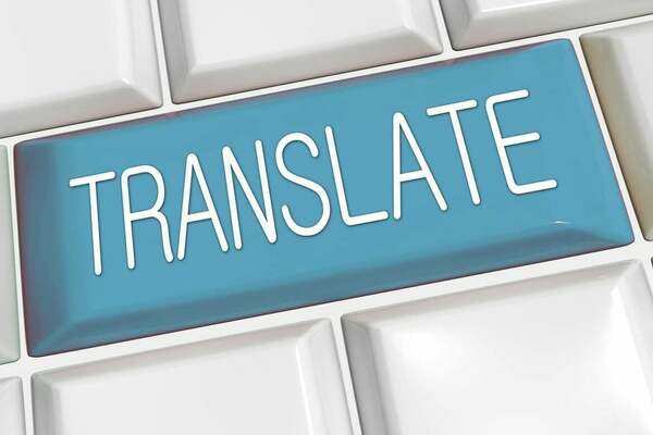 The word TRANSLATE in a keyboard