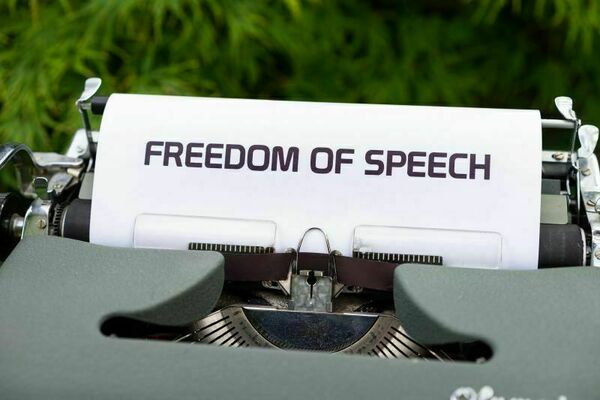 The Phrase Free Speech On A Sheet Of Paper In A Typewriter